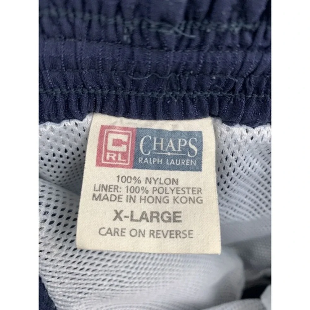 Chaps Ralph Lauren‎ Spellout Swim Trunks Mens XL Shorts Navy Blue Beach